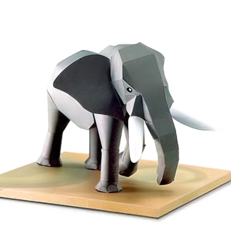 Art Craft With Cardboard - Afrykański słoń Origami Art Mini 3D