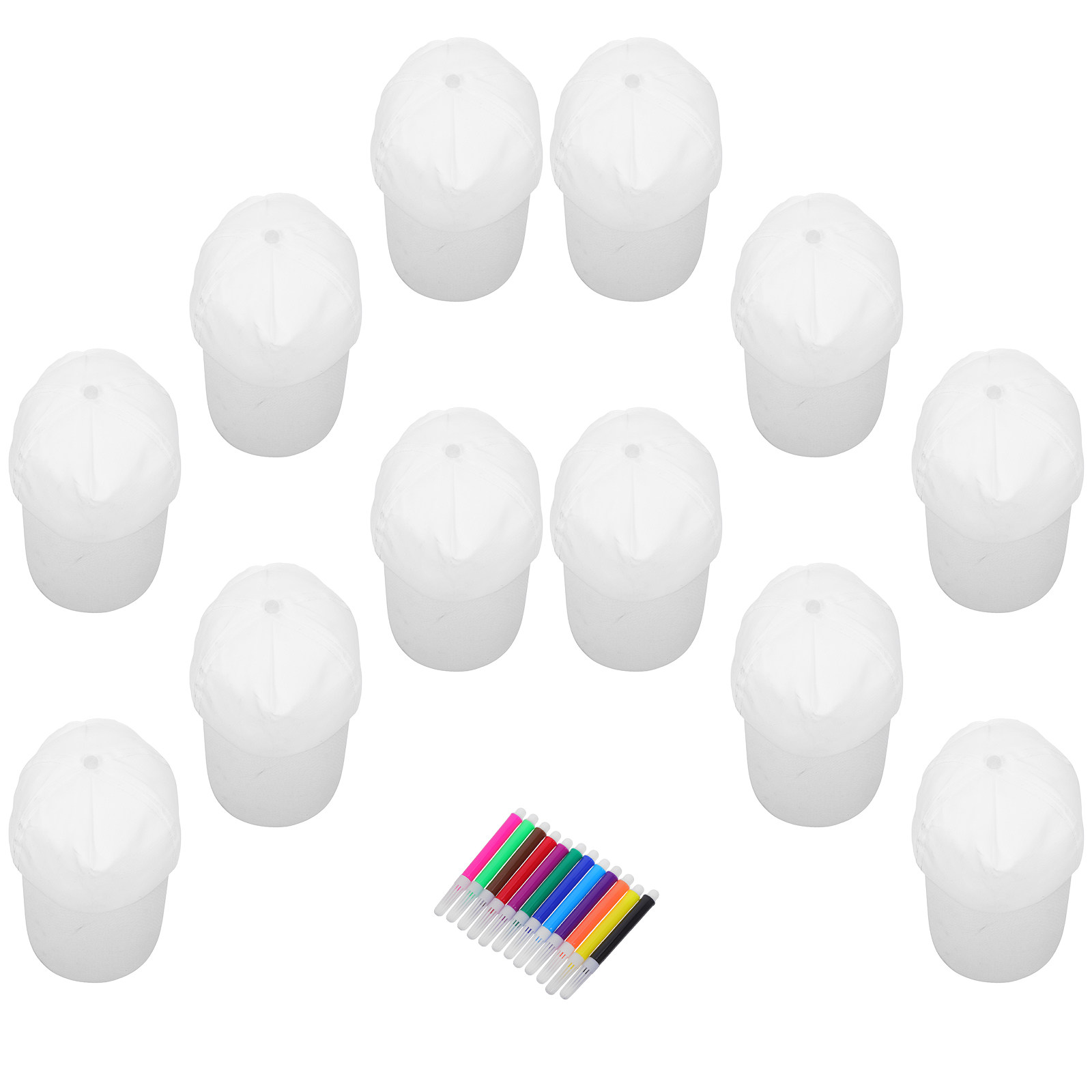 Art Craft Toddlers - 1 zestaw białych czapek baseballowych dla