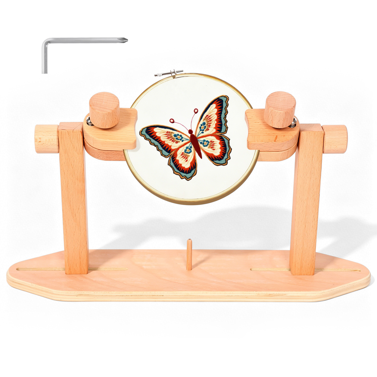 Embroidery Hoop Kit - Drewniany stojak na tamborek, regulowany uchwyt