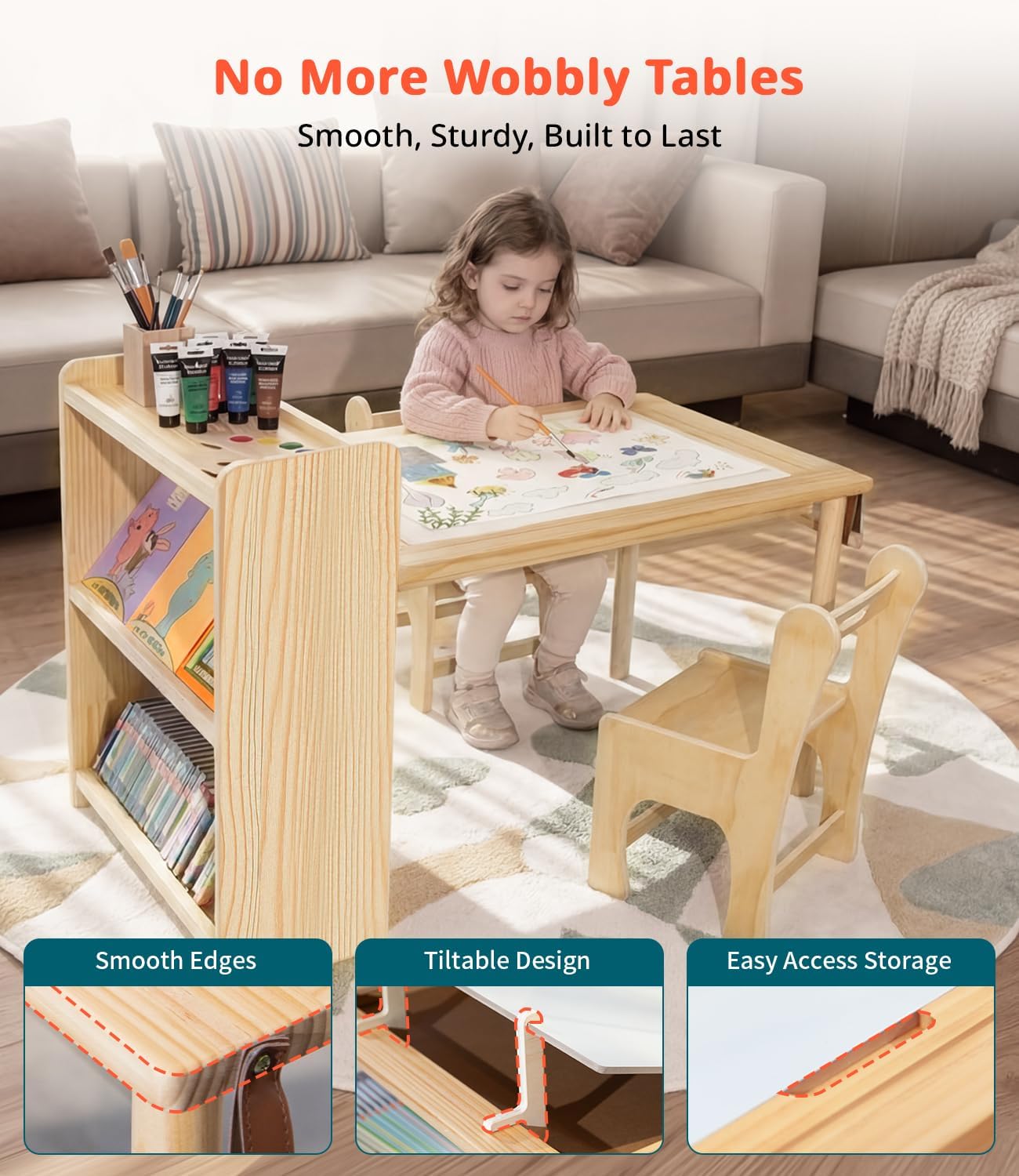 Drewniany stolik artystyczny d – Art Craft Toddler recenzja i cena