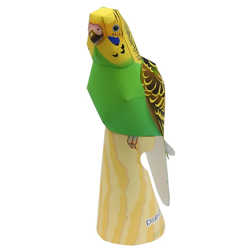 Budgerigar Parrot Bird Handmad – Art Craft With Cardboard recenzja i cena