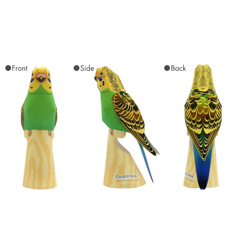 Budgerigar Parrot Bird Handmad – Art Craft With Cardboard recenzja i cena
